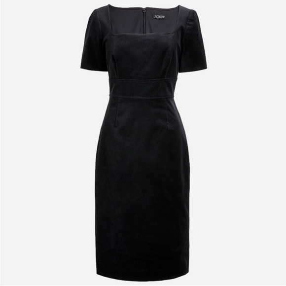 J. Crew Dresses & Skirts - J. Crew square neck sheath dress in stretch velvet black 37517